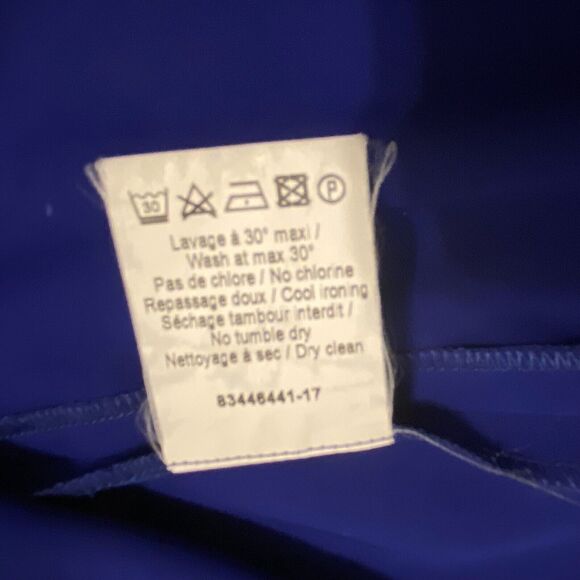 Sonia Rykiel Dress Knee Length M Cobalt Blue Cap Sleeve Open Back Cocktail - Picture 9 of 9